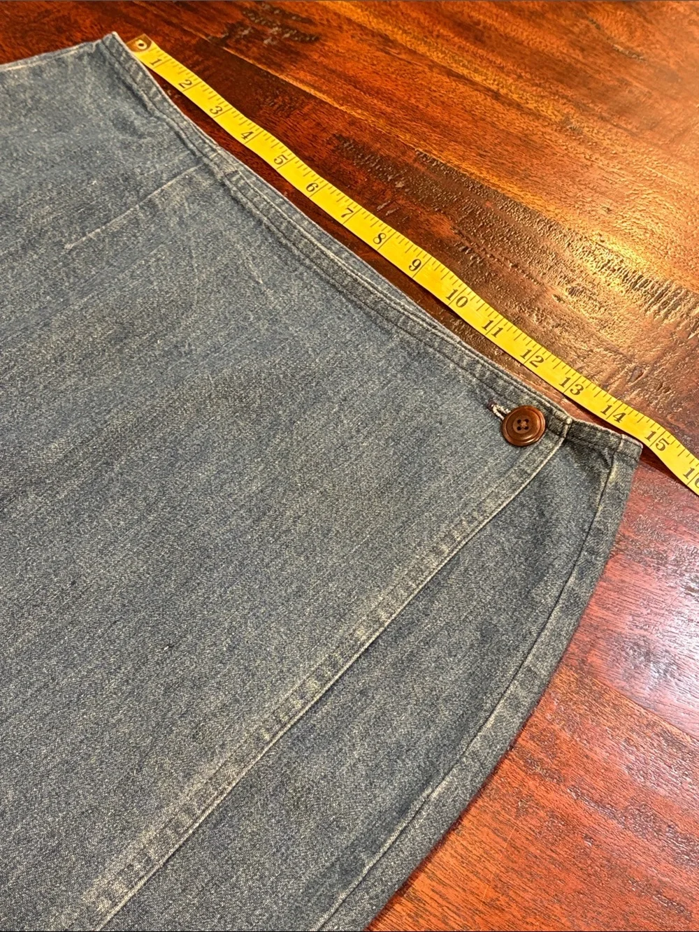Vintage Ralph Lauren Country Denim Blue Jean Midi Wrap Jean Skirt Medium / Large